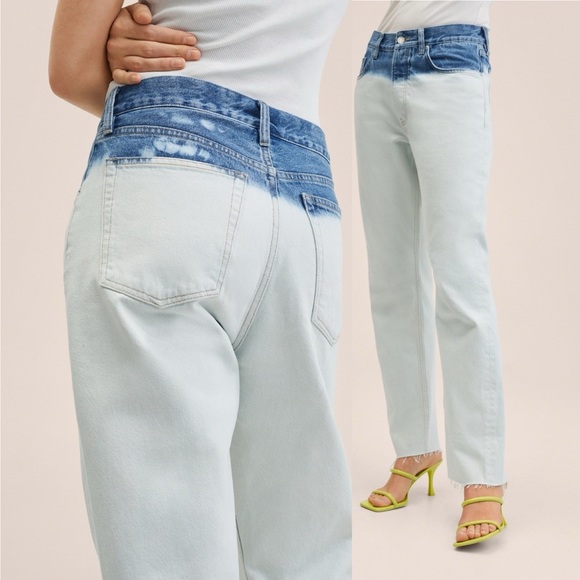 Mango Straight Blue Jeans Cotton NWT Size 38EU or 8US - Picture 2 of 13